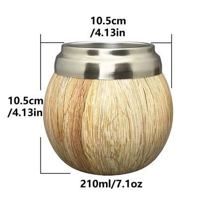كوب غواشو يربا ماتي من الفولاذ المقاوم للصدأ، الأرجنتين، كالاباش مزدوج الجدار مع عزل حراري