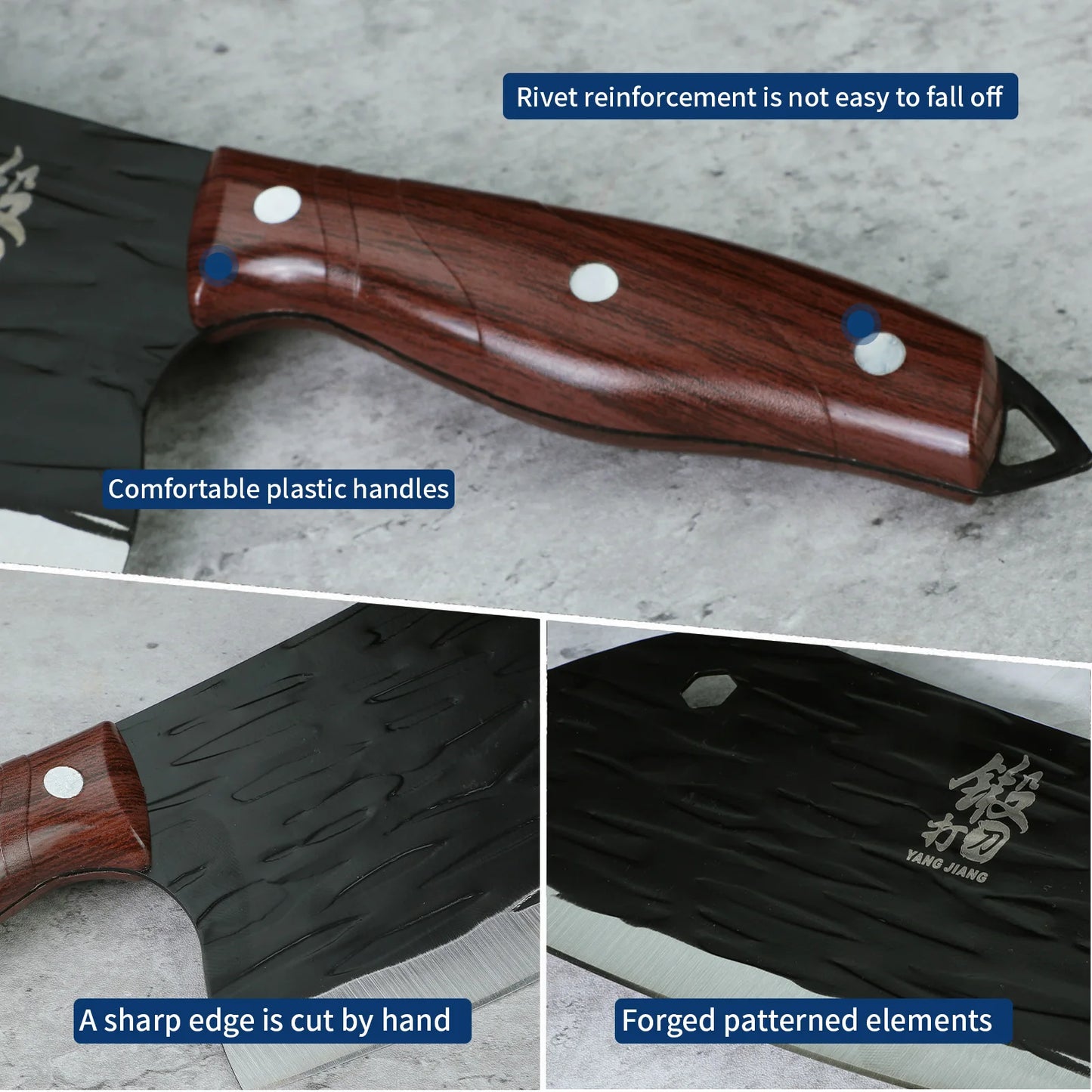 סכין מטבח רב-תכליתית מחושלת, עשויה פלדת אל-חלד לחיתוך ירקות ובשר. מתנה מושלמת לאוהבי בישול וכלי מטבח איכותיים.