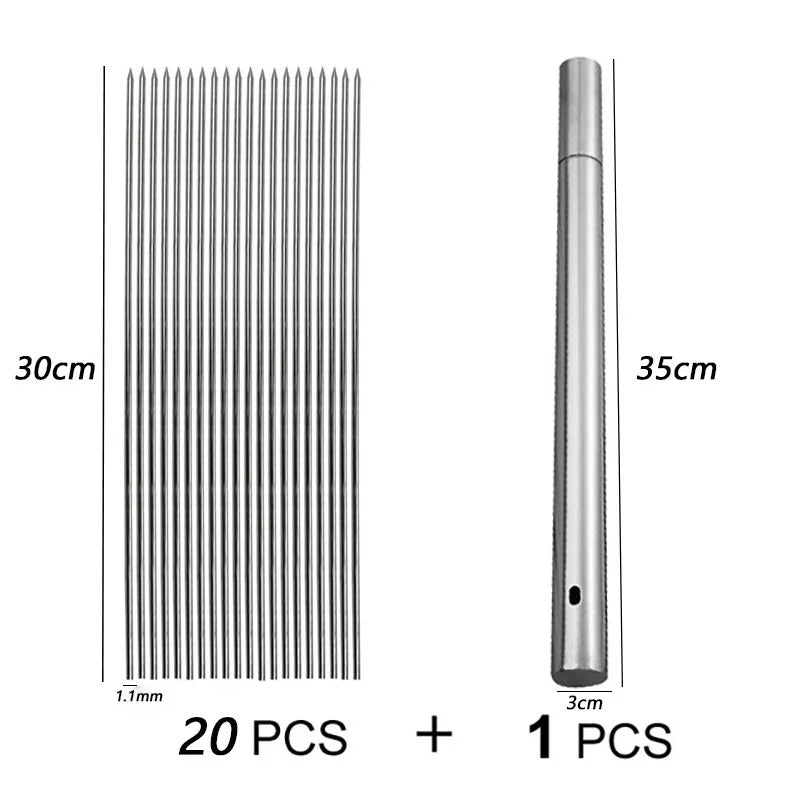 שיפודי ברביקיו איכותיים מנירוסטה, עמידים בחום ומתאימים לצלייה של שish kebab, בשר, ירקות ועוד. אידיאליים לשימוש בחוץ – קמפינג, פיקניק, מנגל ביתי וכל כלי הבישול הנלווים. קלים לניקוי ולשימוש חוזר, כלי חובה לכל חובב גריל.