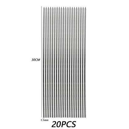 שיפודי ברביקיו איכותיים מנירוסטה, עמידים בחום ומתאימים לצלייה של שish kebab, בשר, ירקות ועוד. אידיאליים לשימוש בחוץ – קמפינג, פיקניק, מנגל ביתי וכל כלי הבישול הנלווים. קלים לניקוי ולשימוש חוזר, כלי חובה לכל חובב גריל.