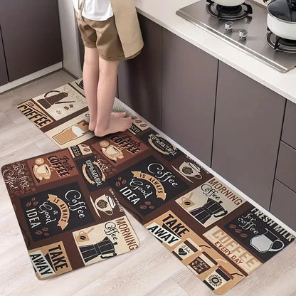 Kitchen Cutlery Knife and Fork Theme Washable Stain-resistant Foot Mat Carpet Kitchen Living Room Entrance Door Mats
