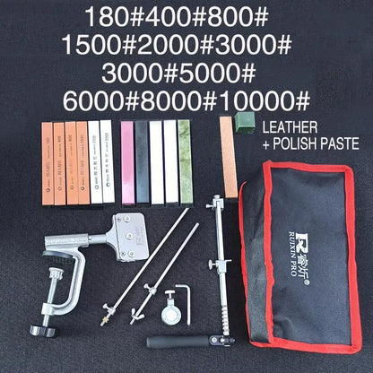 RUIXIN Pro Multifunctional Fixed Angle Knife Sharpener 360° Rotary Stone Sharpening System Spyderco Diamond Grinder Apex Edge