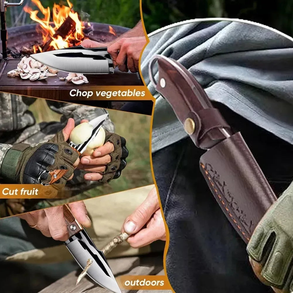 סט סכינים רב־תכליתי 3 חלקים  סט מקצועי 3 יחידות סכינים יעודיות לבשר וירקות – כולל סכין ייעודית להסרת עצמות, עשויה פלדת אל-חלד חדה לחיתוך בשר, וסכין פירות ניידת ונוחה לשימוש.