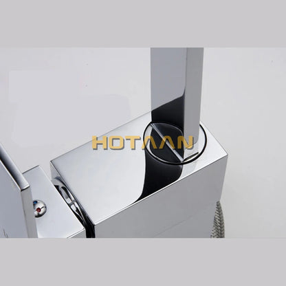 ברז מטבח מרובע מסתובב מנחושת – ברז כיור מעוצב עם מיקסר איכותי לדלפק המטבח, דגם YT-6004. מתאים לעיצוב מודרני, עמיד לאורך זמן ונוח לשימוש יומיומי.