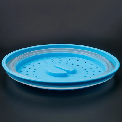 מכסה מתקפל למיקרוגל – מונע התזת שמן, שומר על טריות ומונע לכלוך בזמן חימום ובישול. פתרון נוח ויעיל למטבח נקי ומהיר.