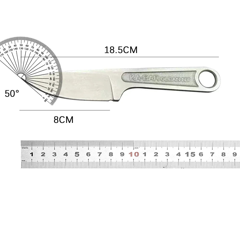 סכין עשוי נירוסטה טקטית להישרדות בשטח, רב-תכליתית וניידת; כוללת נדן.