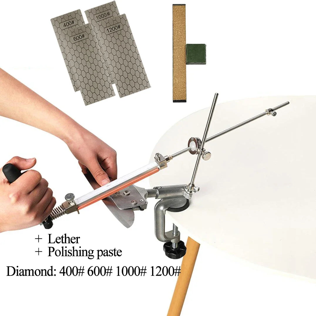 RUIXIN Pro Multifunctional Fixed Angle Knife Sharpener 360° Rotary Stone Sharpening System Spyderco Diamond Grinder Apex Edge