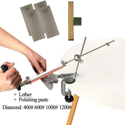 RUIXIN Pro Multifunctional Fixed Angle Knife Sharpener 360° Rotary Stone Sharpening System Spyderco Diamond Grinder Apex Edge