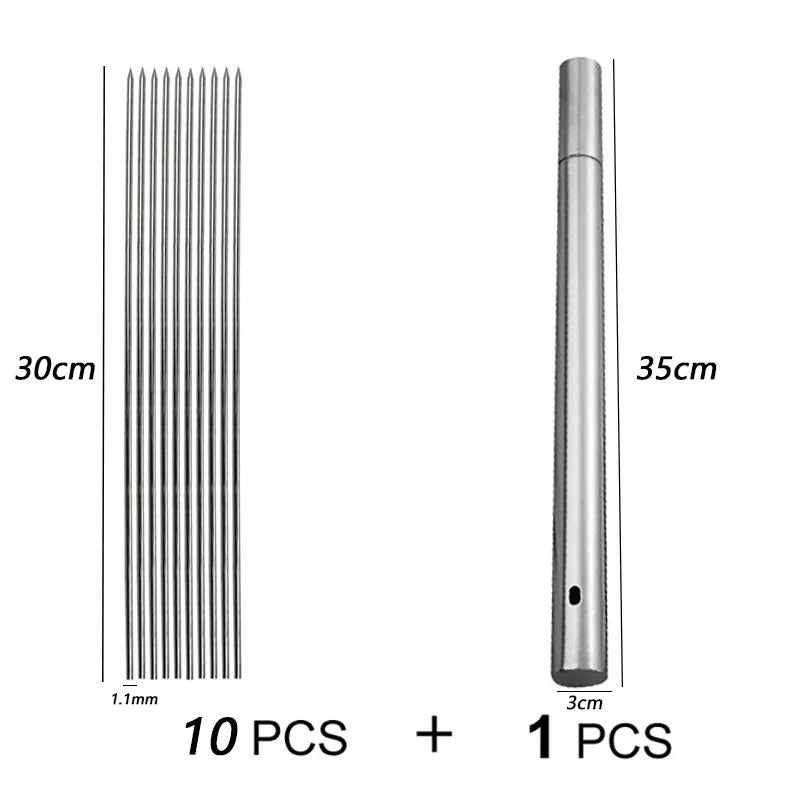 שיפודי ברביקיו איכותיים מנירוסטה, עמידים בחום ומתאימים לצלייה של שish kebab, בשר, ירקות ועוד. אידיאליים לשימוש בחוץ – קמפינג, פיקניק, מנגל ביתי וכל כלי הבישול הנלווים. קלים לניקוי ולשימוש חוזר, כלי חובה לכל חובב גריל.