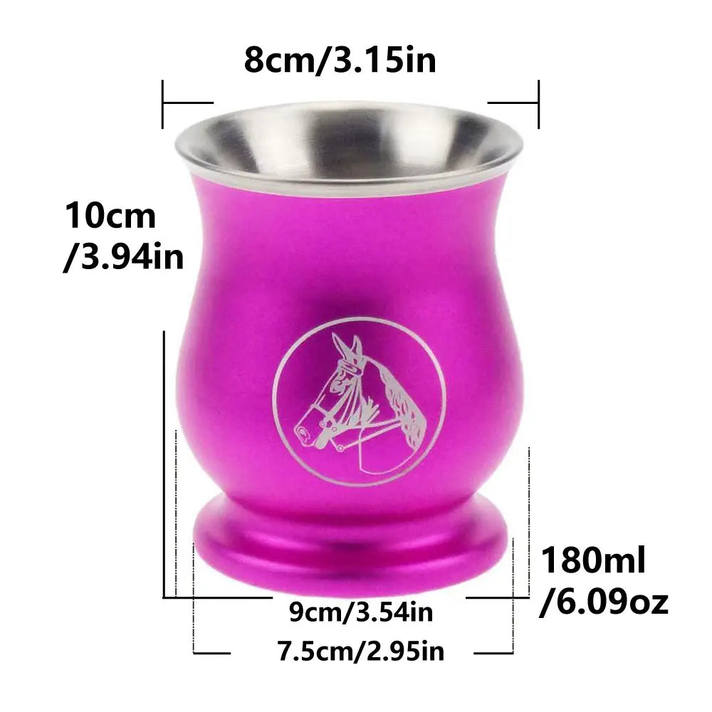 كوب غواشو يربا ماتي من الفولاذ المقاوم للصدأ، الأرجنتين، كالاباش مزدوج الجدار مع عزل حراري