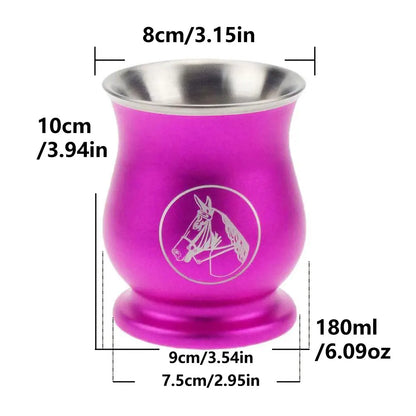 كوب غواشو يربا ماتي من الفولاذ المقاوم للصدأ، الأرجنتين، كالاباش مزدوج الجدار مع عزل حراري