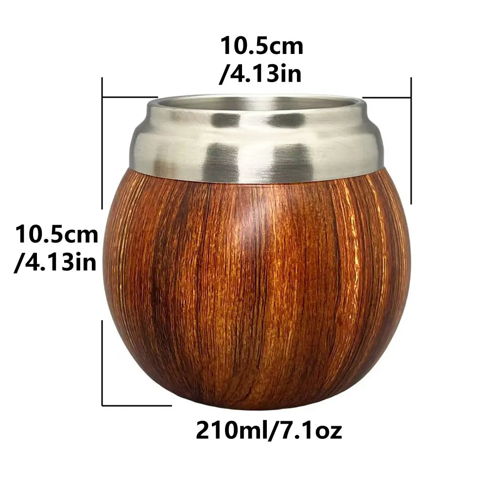 كوب غواشو يربا ماتي من الفولاذ المقاوم للصدأ، الأرجنتين، كالاباش مزدوج الجدار مع عزل حراري