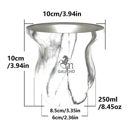 كوب غواشو يربا ماتي من الفولاذ المقاوم للصدأ، الأرجنتين، كالاباش مزدوج الجدار مع عزل حراري