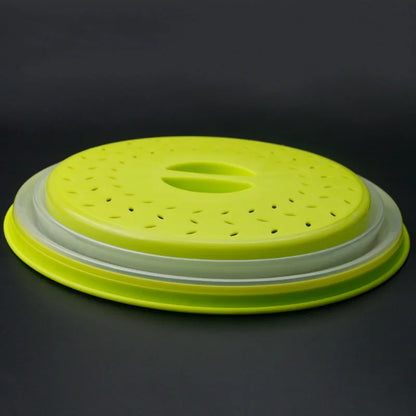 מכסה מתקפל למיקרוגל – מונע התזת שמן, שומר על טריות ומונע לכלוך בזמן חימום ובישול. פתרון נוח ויעיל למטבח נקי ומהיר.