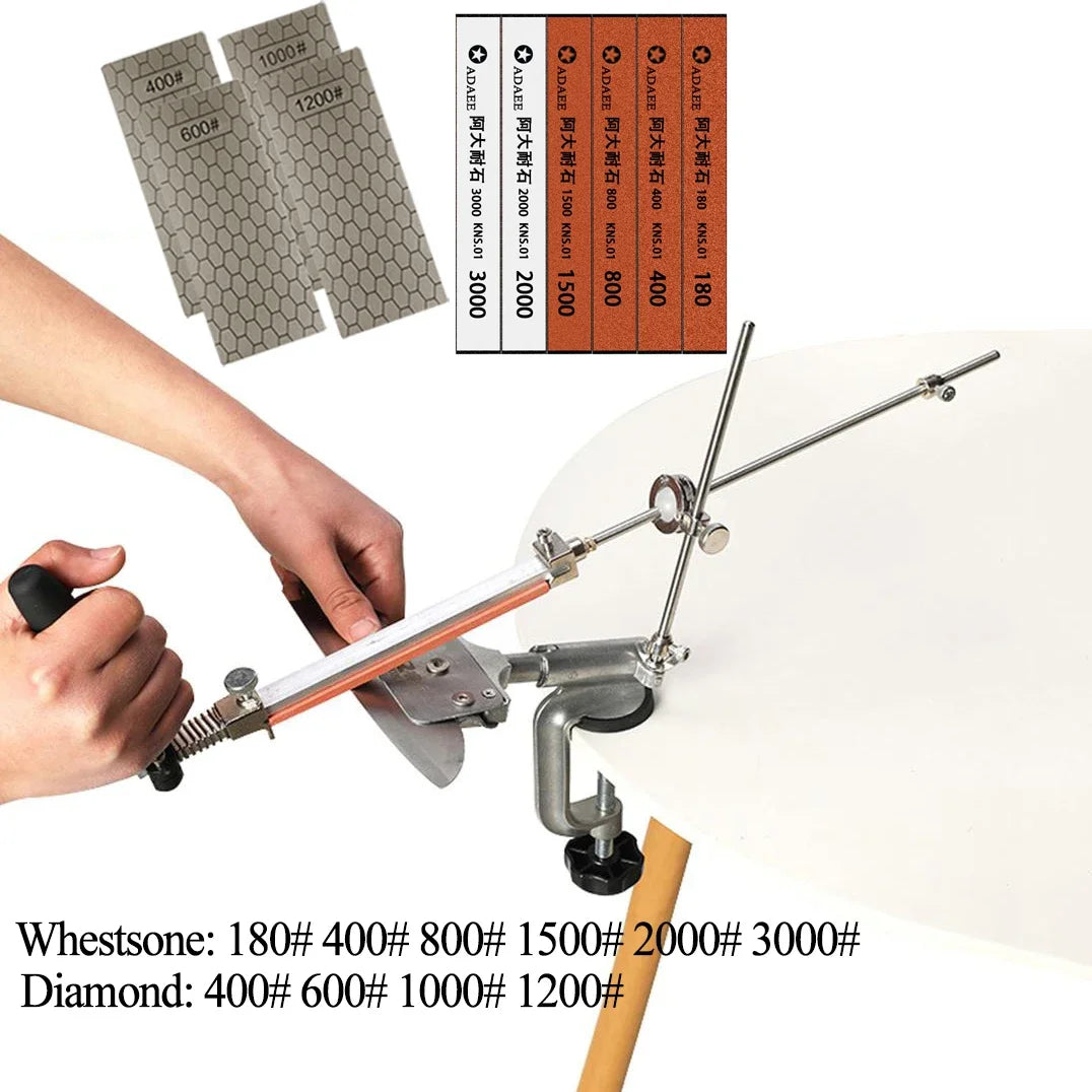RUIXIN Pro Multifunctional Fixed Angle Knife Sharpener 360° Rotary Stone Sharpening System Spyderco Diamond Grinder Apex Edge