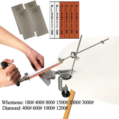 RUIXIN Pro Multifunctional Fixed Angle Knife Sharpener 360° Rotary Stone Sharpening System Spyderco Diamond Grinder Apex Edge
