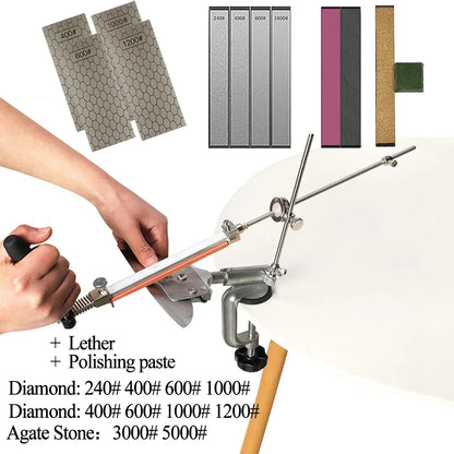 RUIXIN Pro Multifunctional Fixed Angle Knife Sharpener 360° Rotary Stone Sharpening System Spyderco Diamond Grinder Apex Edge
