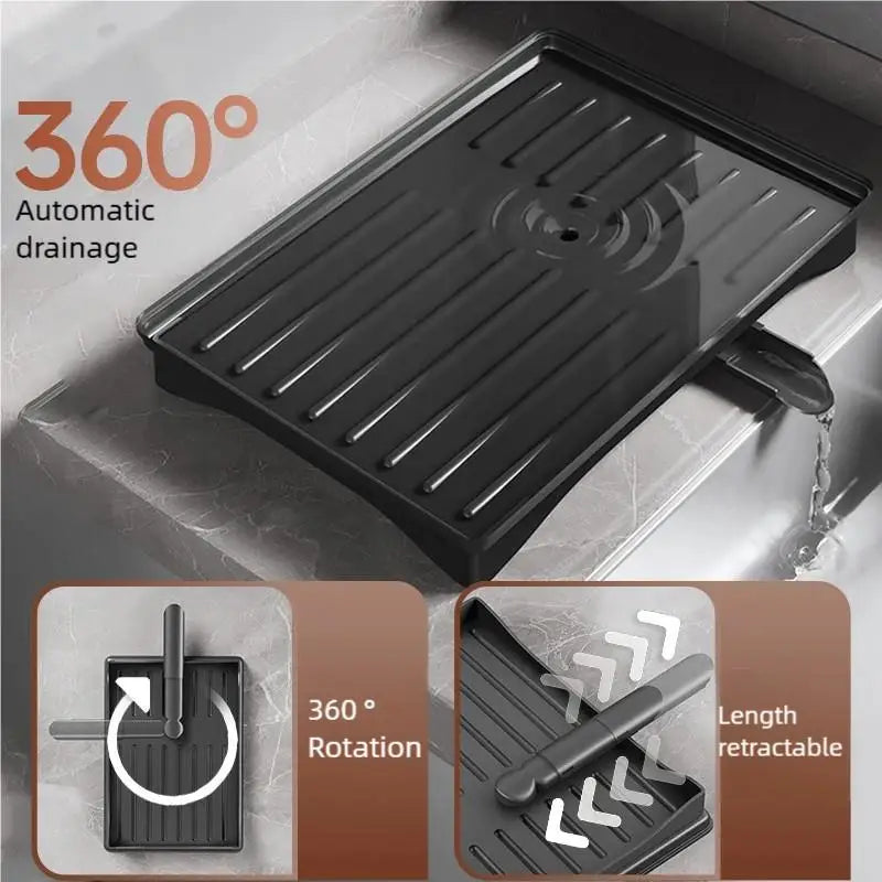 מתקן ייבוש לכלים למטבח – מדף נירוסטה מתקפל לאחסון סכינים, מזלגות, כוסות ומקלות אכילה, רב-תכליתי לשולחן או למשטח עבודה.